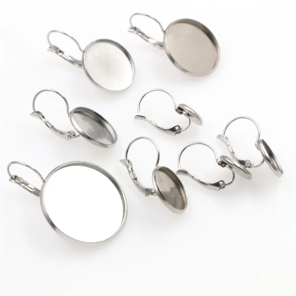 Не выцветает 6 25 мм нержавеющая сталь Французский рычаг кабошон серьга установка