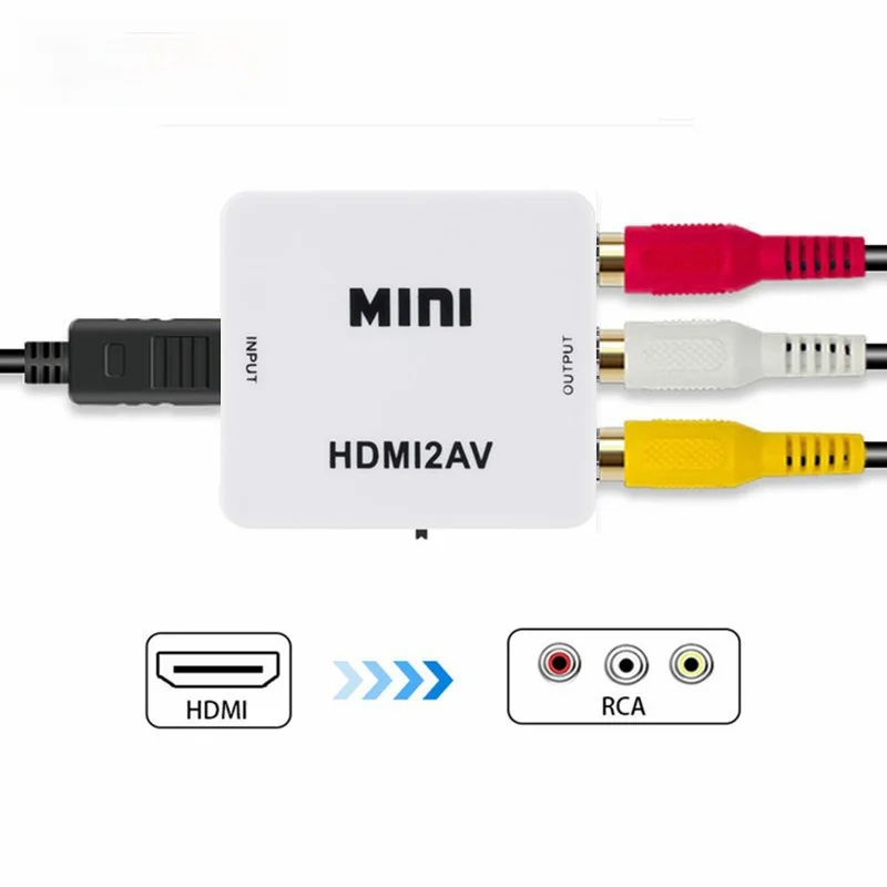 Мини совместимому с HDMI RCA AV/CVBS композитный видео AV конвертер адаптер HDMI2AV для ТВ