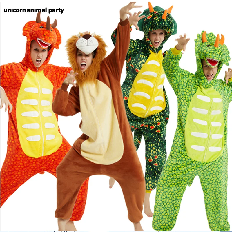 

Kigurumi Onesies Green Triceratops 3d cat Cosplay halloween Christmas Party Pajamas Pyjamas costumes carnival costume