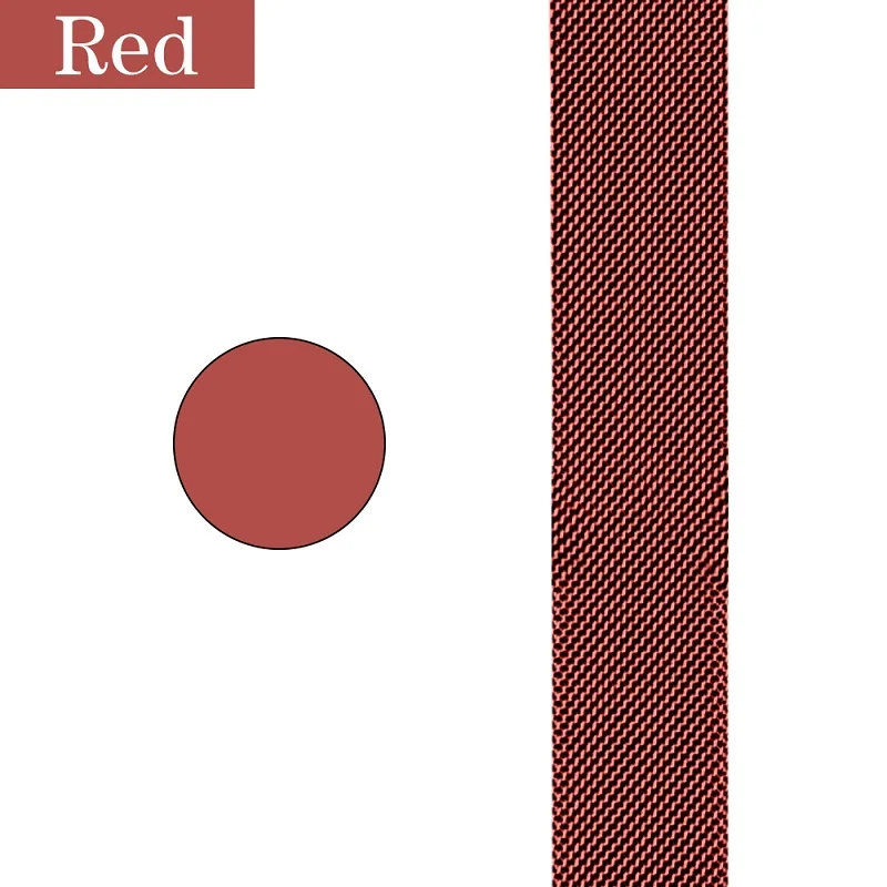 Red Joyozy магнитный браслет Нержавеющая сталь ремешок для наручных часов Apple Watch серии 1/2/3/4 Миланский ремешок для наручных часов iwatch 38 мм/40 мм/42 мм/44 мм - Цвет ремешка: Red