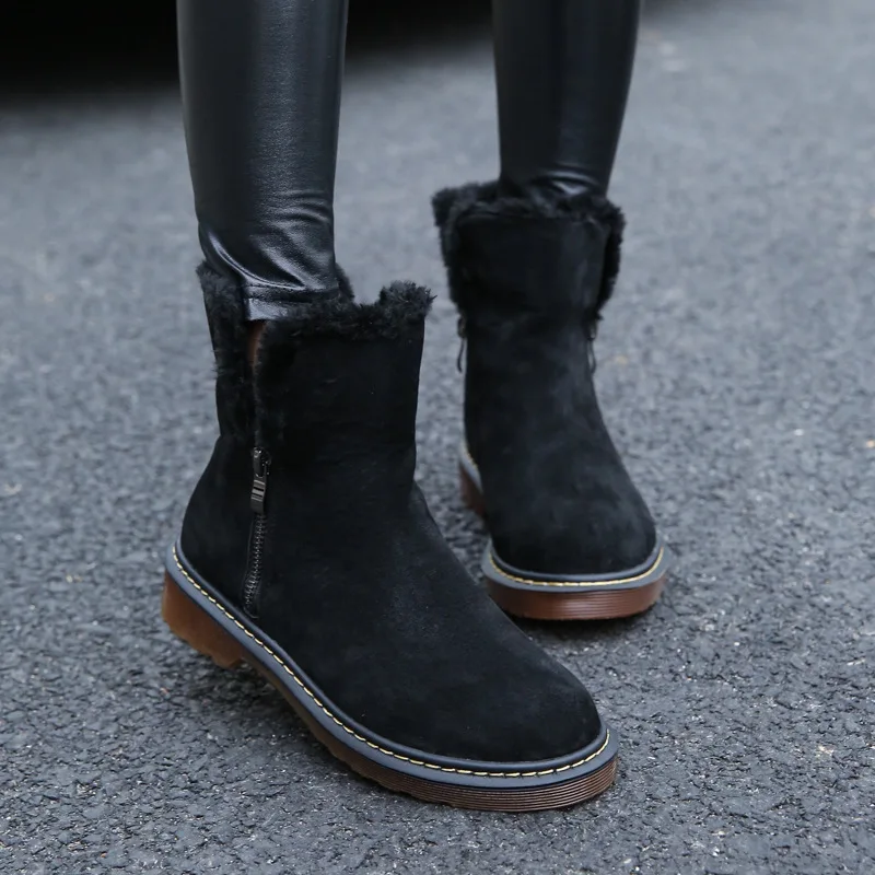 Ботинки женские однотонные на квадратном каблуке повседневные Винтажные