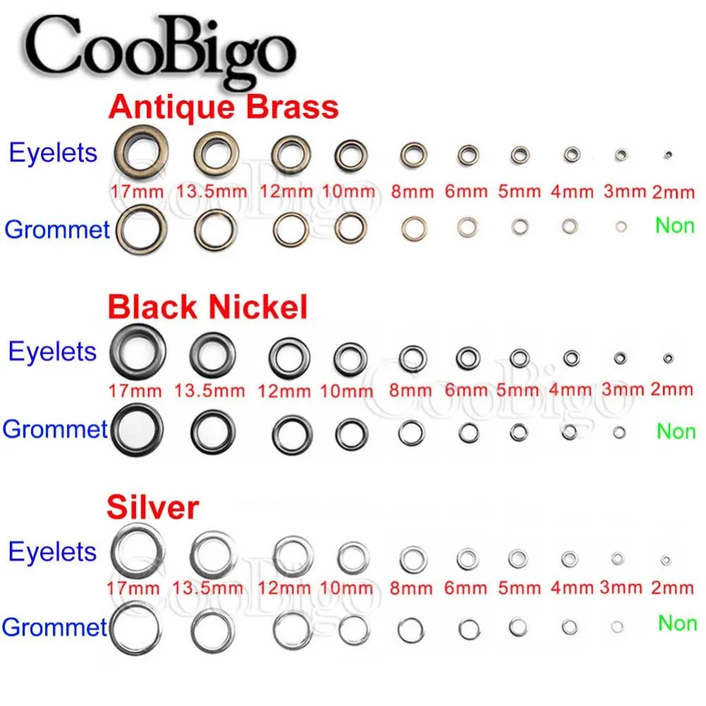 100 комплектов металлических люверсов с втулкой для обуви ремня одежды кожи