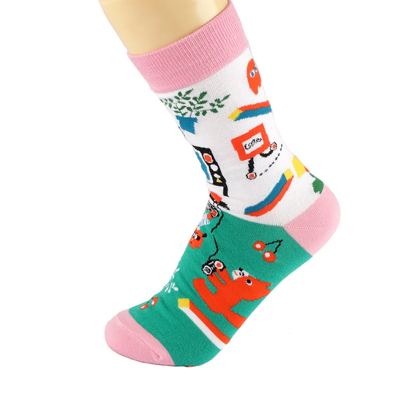 10 Pairs 30 Style Casual Men Socks Fashion Design Plaid Colorful Happy Business Party Dress Funny Woman Cotton Socks Gift