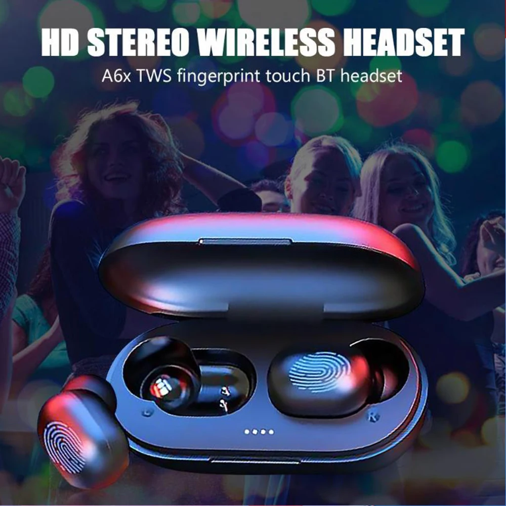 Cewaal A6x TWS Bluetooth 5 0 гарнитура со сканером отпечатков пальцев сенсорная HD