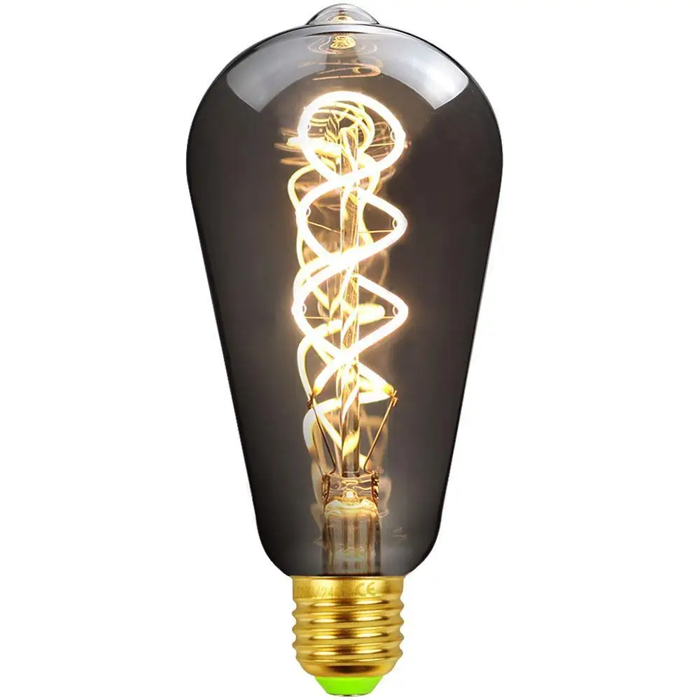 

LED Dimmable Retro Bulb Spiral Filament ST64 Lamp Decorative LED Lighting 220V For Stage Hotel Store Office