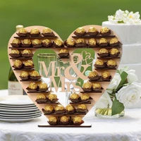 wedding wooden ornaments mrmrs chocolate stand display candy cupcake desserts holder home decor wedding party bars newest