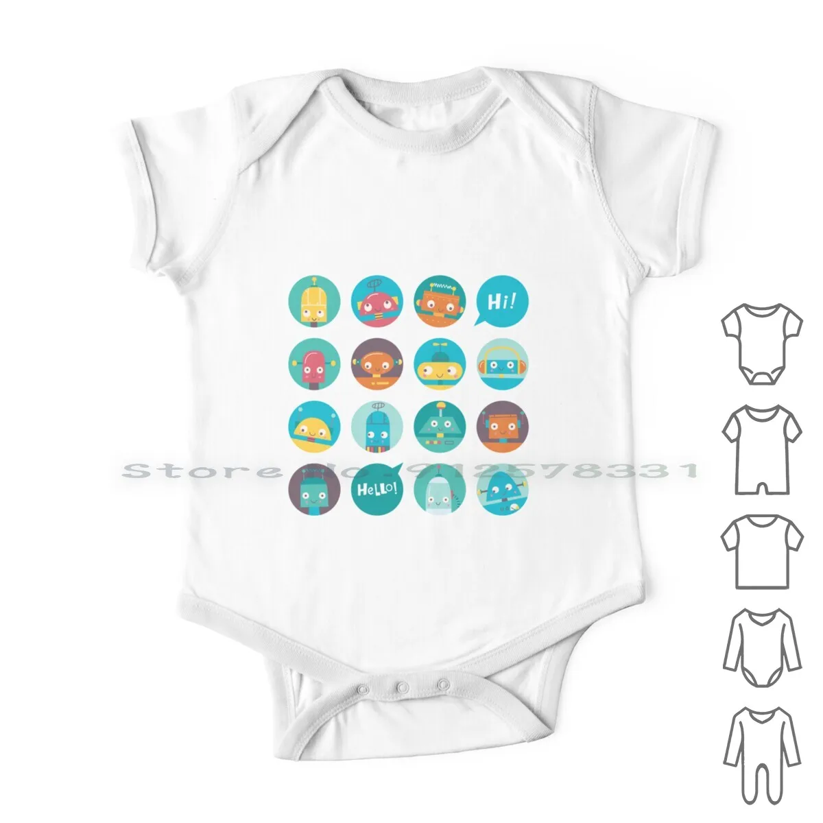 

Комбинезоны для новорожденных, хлопковые комбинезоны, комбинезоны Mr Robot Hi Hello I Am Robot Robo Art Robo для женщин, японский Robo