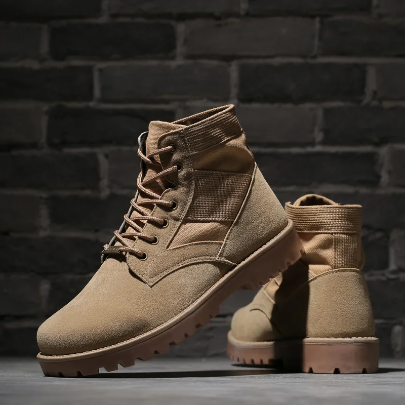 Осень зима мужские ботинки Martin с высоким берцем армейские работы