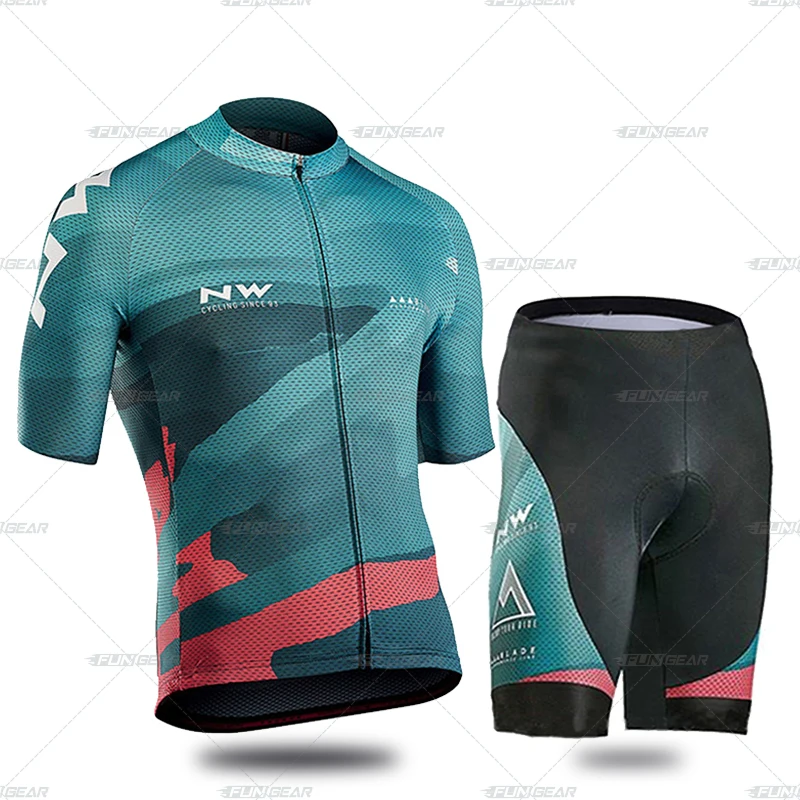 Normal Cycling Set NORTHWAVE Летняя мужская футболка для велоспорта с коротким рукавом, набор дышащих шорт с гелевыми накладками, одежда для велоспорта, Майо, Ropa Ciclismo - Цвет: Normal Cycling Set