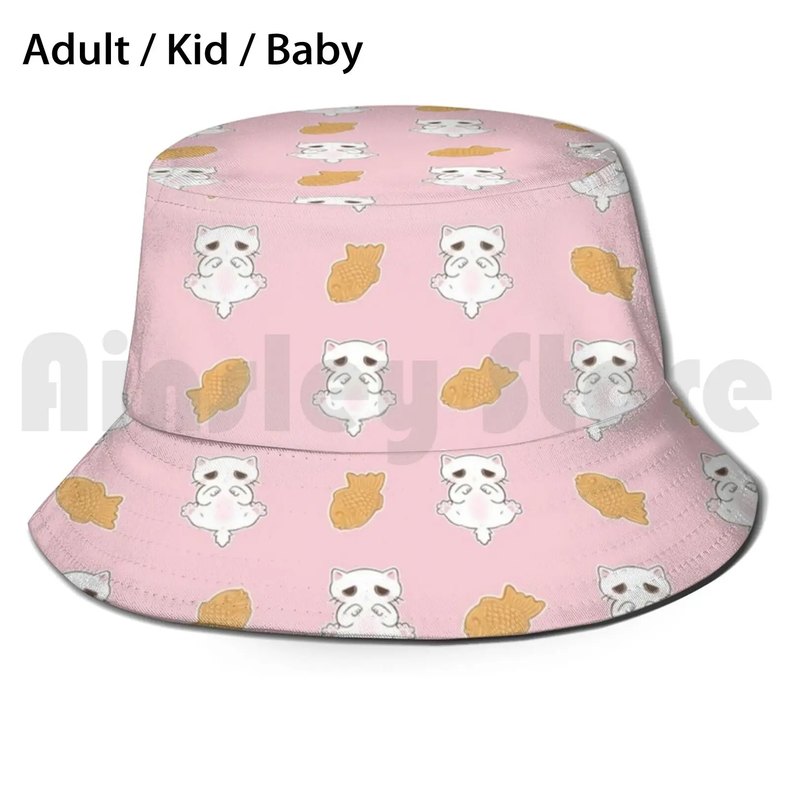 

Шляпа от солнца в стиле кота Taiyaki, складная, с УФ-защитой