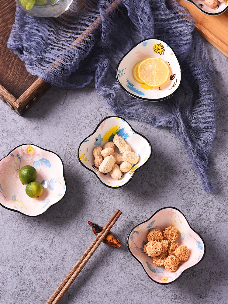 4 шт. в упаковке камелии японской Керамика блюдце cu под давлением Цзян вы соуса