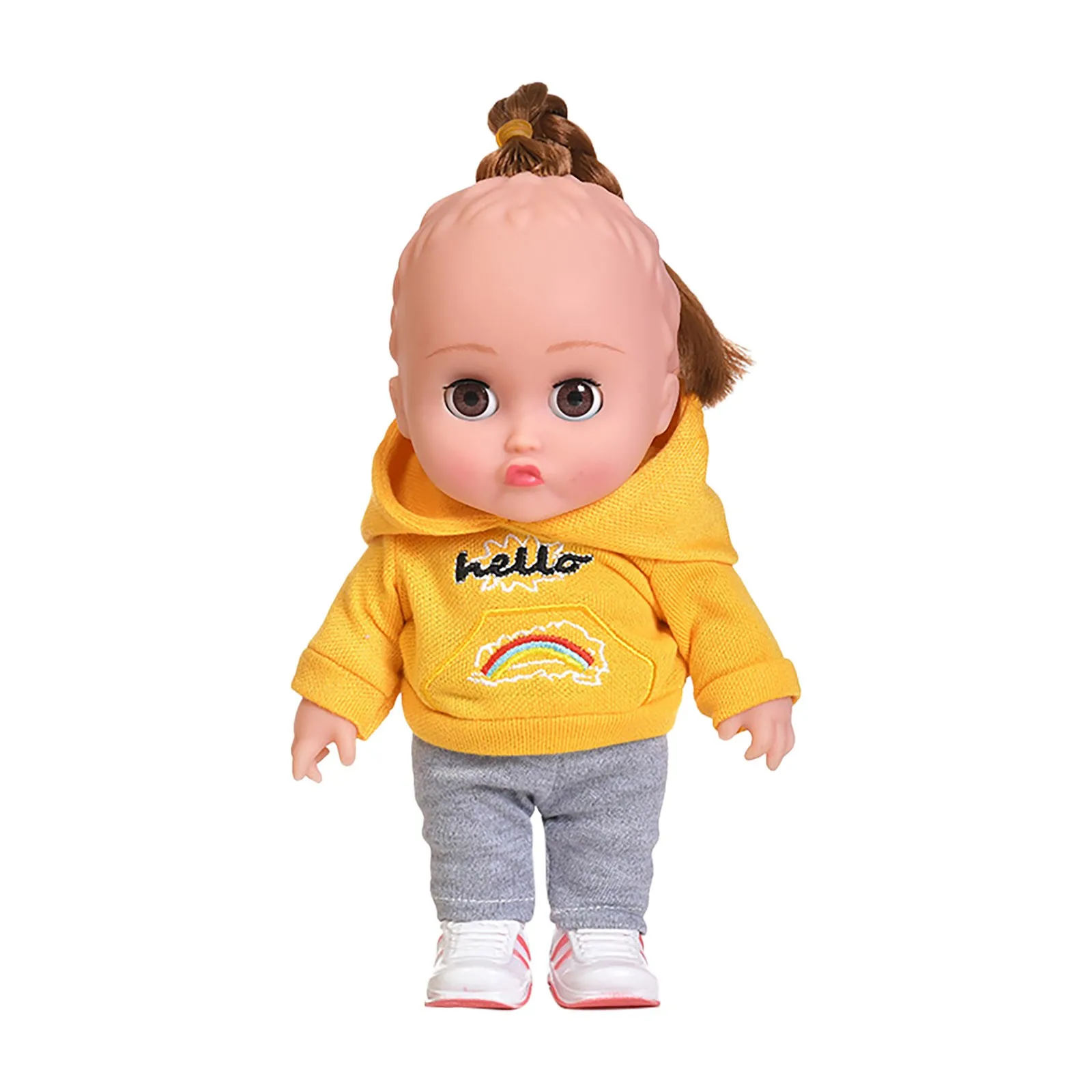 

New And Unique Multiple Hairstyles Baby Curly Hair Sports Boy Rebirth Doll With Big Eye Toot Mouth Kawaii Children Kids Toy Gift