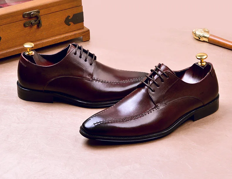 QYFCIOUFU 2020 мужские деловые туфли из натуральной коровьей кожи высокого качества