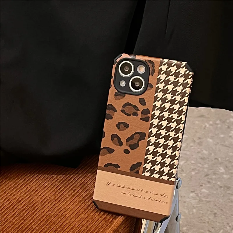 

Fashion Splice Leopard Phone Case for iPhone 13 13pro 12 11 11Pro Max XR XS Max SE 2020 7 8 Plus Soft Protective Back Cover Capa