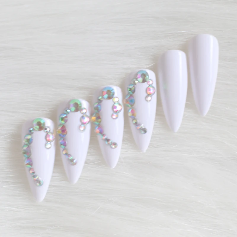 24 шт. high-end Модные ручной работы со стразами алмаз с длинным острым Поддельные