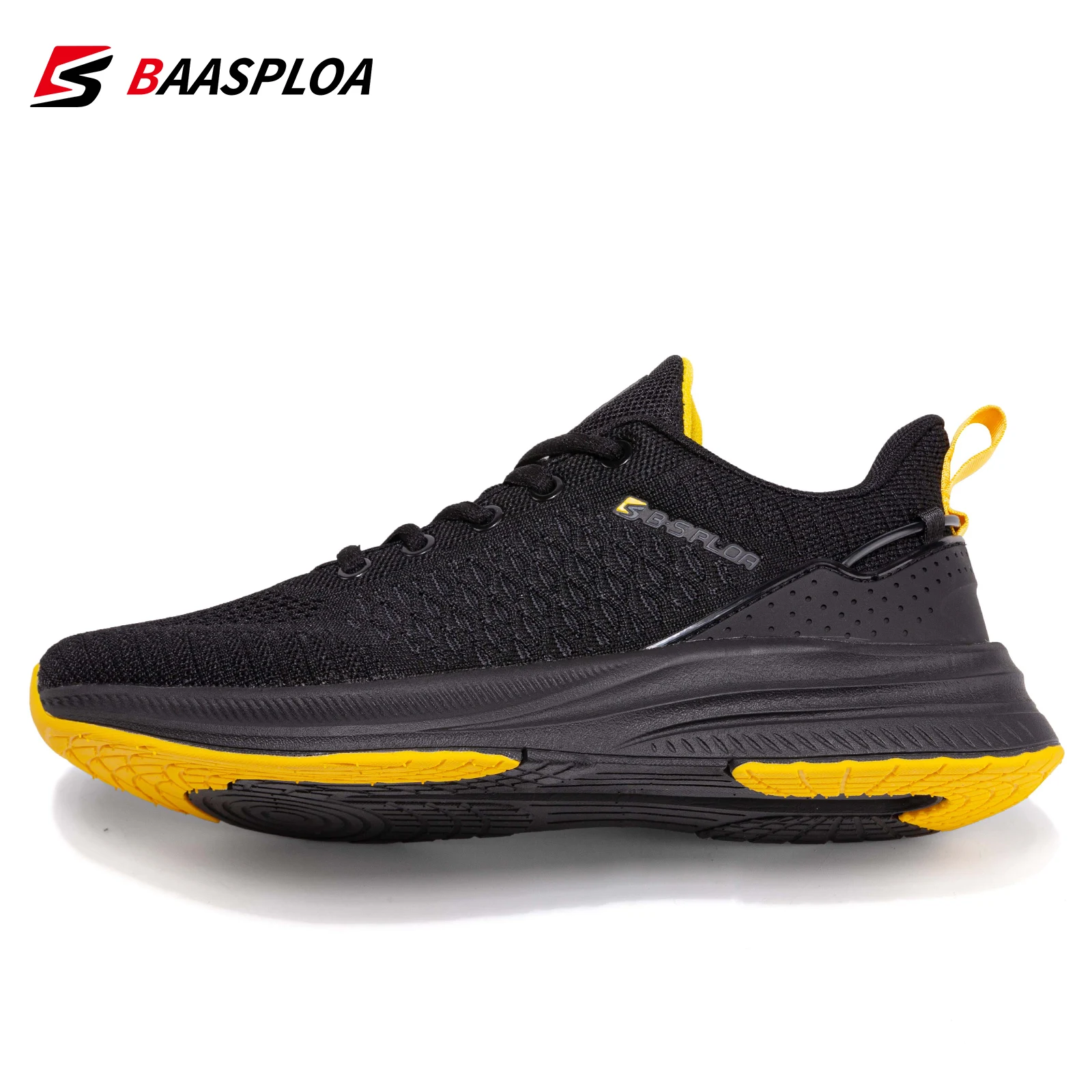 Baasploa 2023 New Men Knit Casual Walking Shoes  Breathable Trendy Sneakers Original Light Shock Absorption Male Tennis Shoe