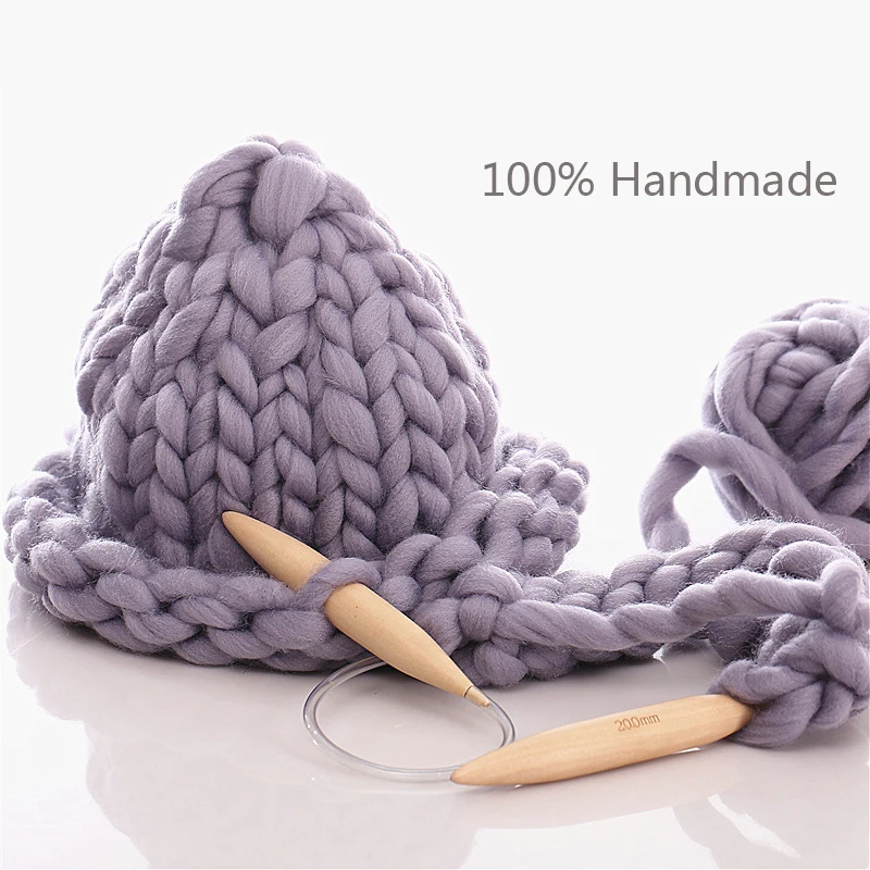 Новые модные женские зимние теплые шапки ручной работы Толстая ручка вязаная