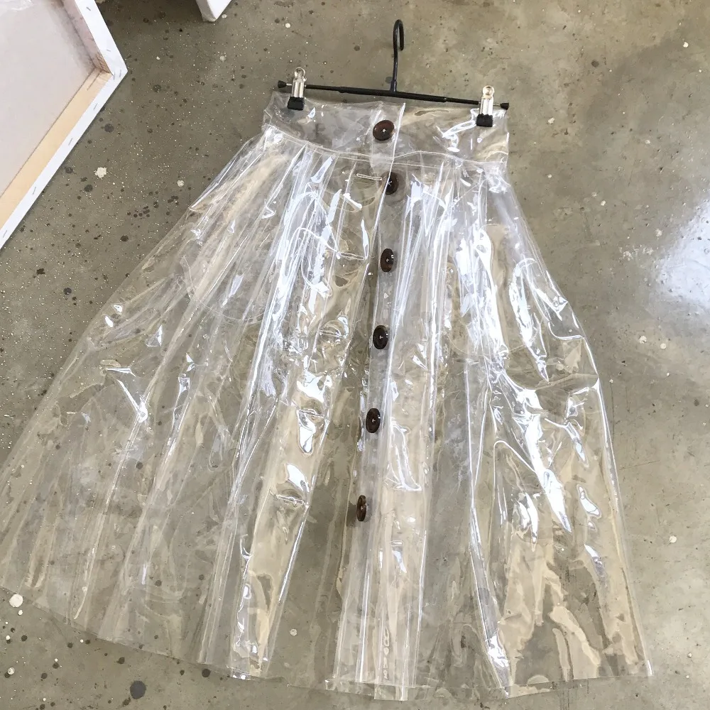 

Пластиковая юбка для влюбленных, юбка из ТПУ с завышенной талией, юбка от дождя, голографическая юбка