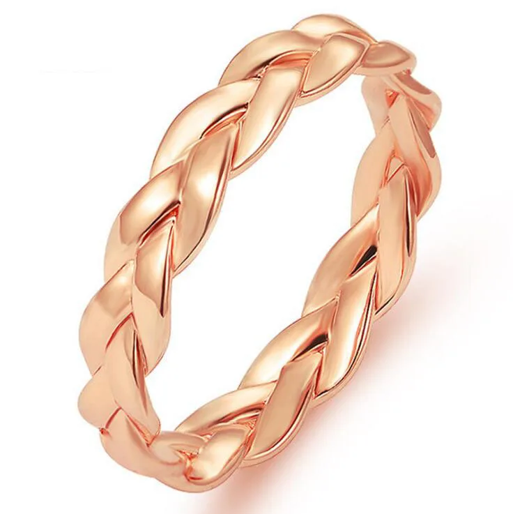 Шикарное золотое покрытие крученое кольцо-цепочка для унисекс винтажное