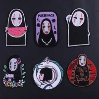 spirited away anime patches on clothes badge stickers faceless man embroidery sew on thermoadhesive patches for clothing jacket