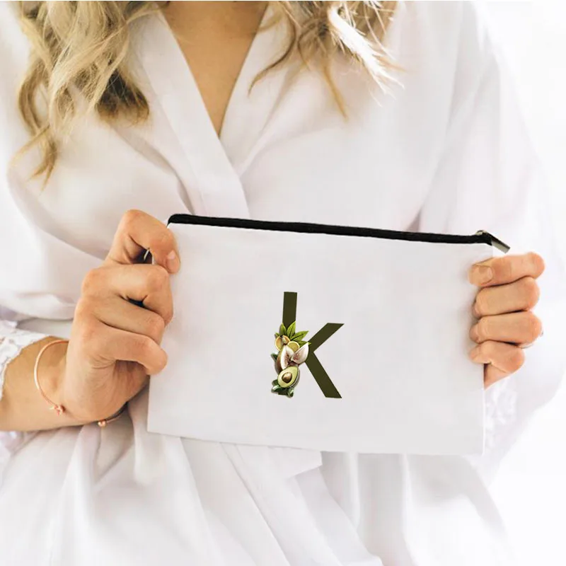 

26 Letters Cosmetic Bag for Makeup Storage Mini Travel Women's Organizer Handbags Bags Pouch Woman Kawaii Make Up Free Shipping
