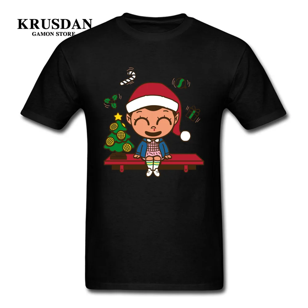 Летние странные вещи футболка Eleven Рождественская Футболка мужская черная одежда