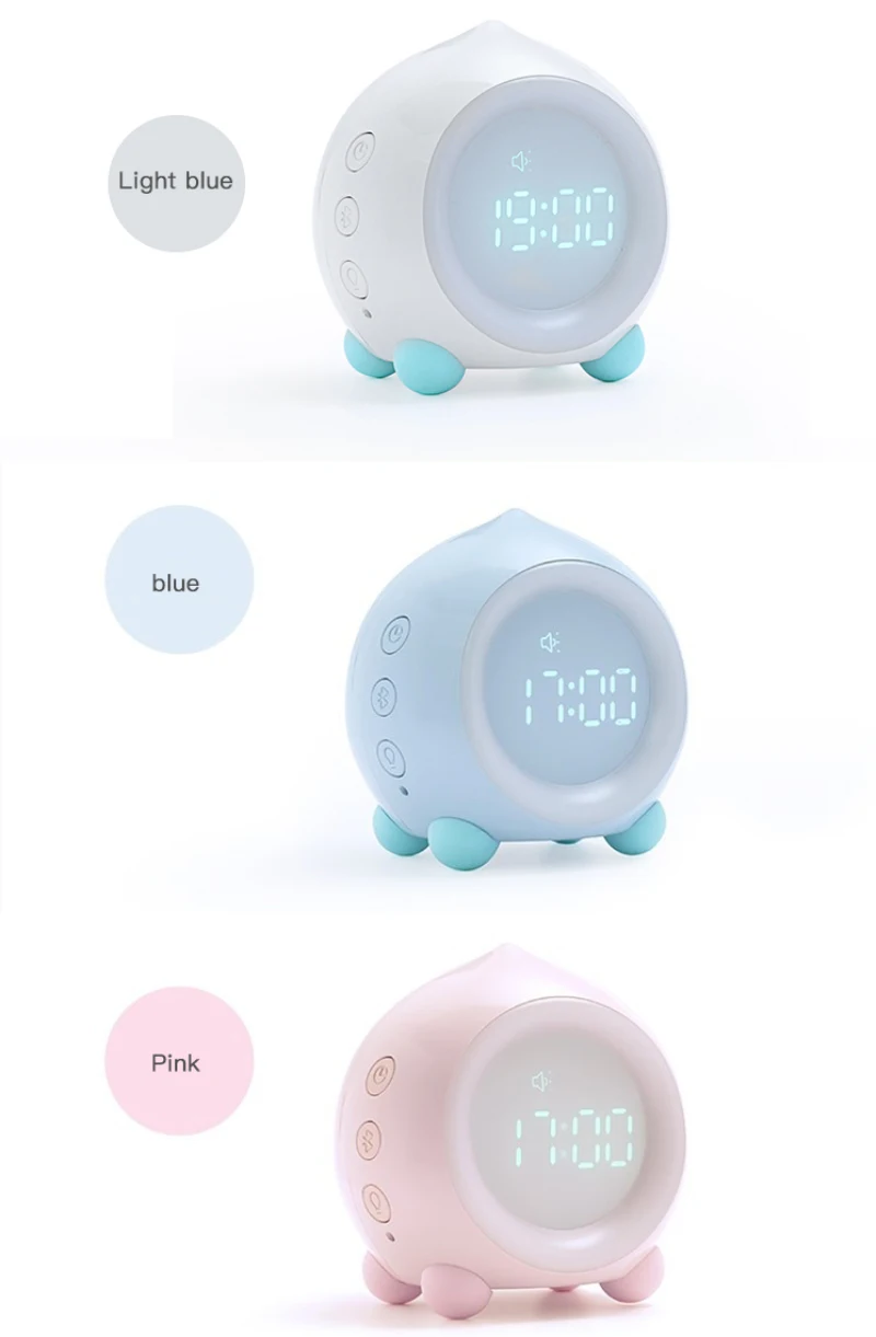 

2021 New Voice Control Timing Night Light Alarm Clock Speaker Mini Digital Clock Sleep Training For Children/students Gifts