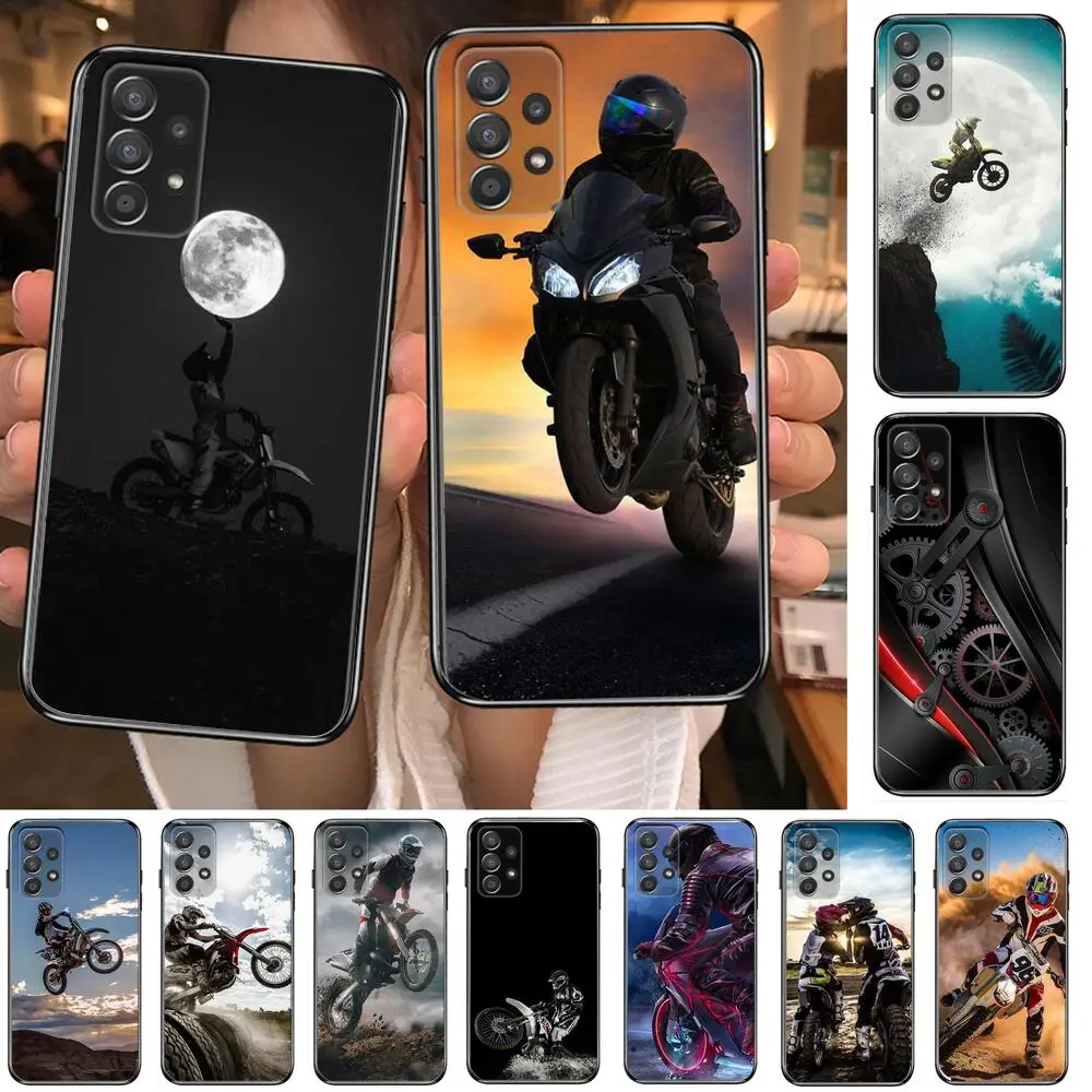 

2021 Motocross sports Phone Case Hull For Samsung Galaxy A70 A50 A51 A71 A52 A40 A30 A31 A90 A20E 5G S Black Shell Art Cell Cove