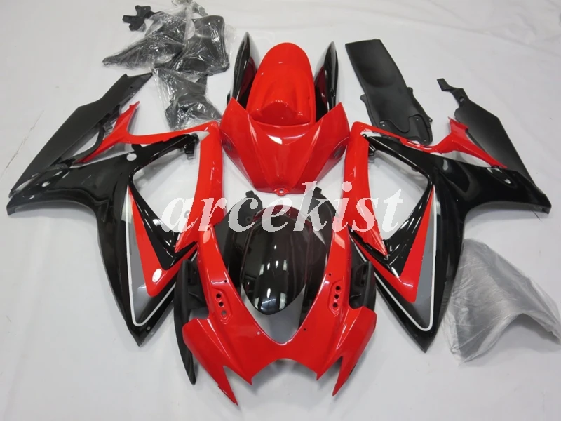 

4 подарки Новый ABS мотоцикл Полный обтекатели комплект подходит для Suzuki GSX-R 600 750 2006 2007 06 07 GSXR600 GSXR750 Пользовательские красный черный