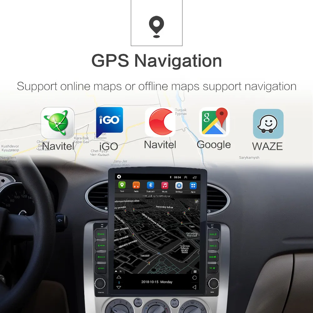 Android 9.0 Car Radio Multimedia Video Player Navigation GPS For ford focus 2 3 Mk2/Mk3 hatchback din 9.7" Tesla Manual/ Auto |