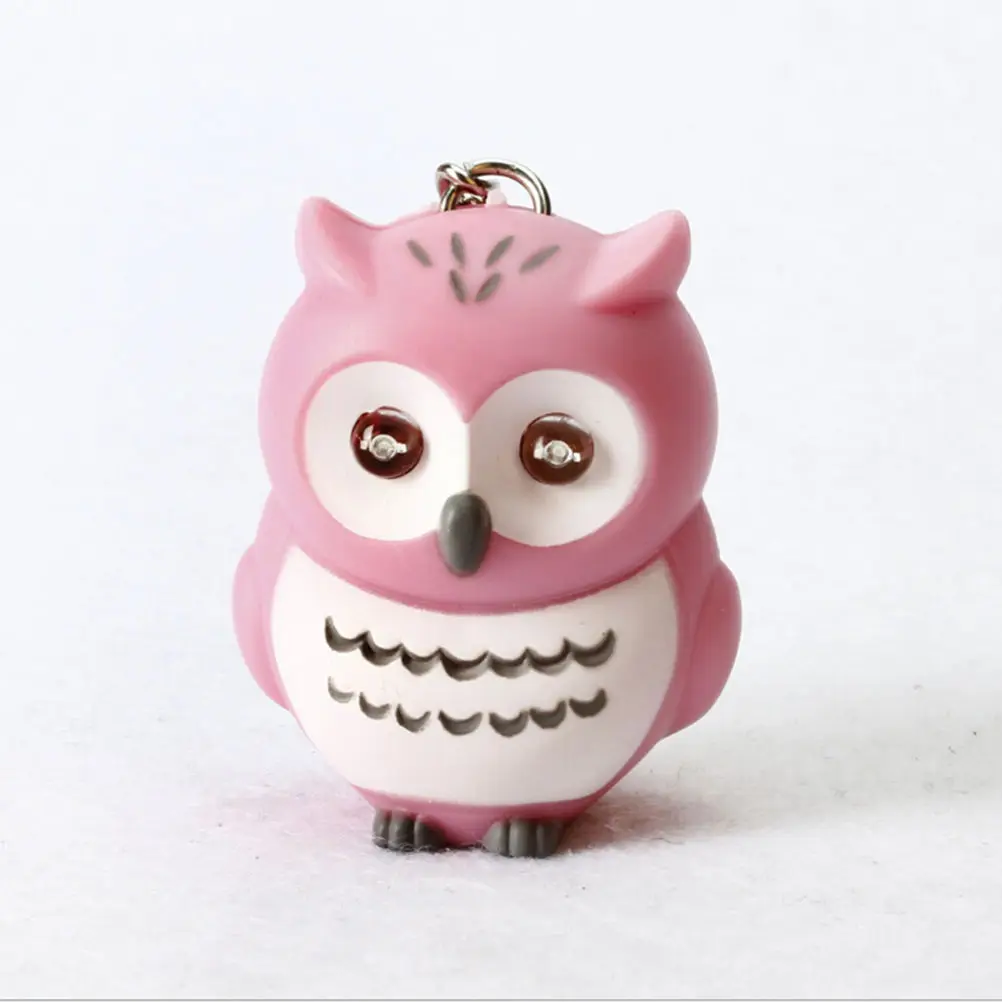 

Cartoon Owl Design LED Keychain With Sound Flashlight Kid Figures Toy