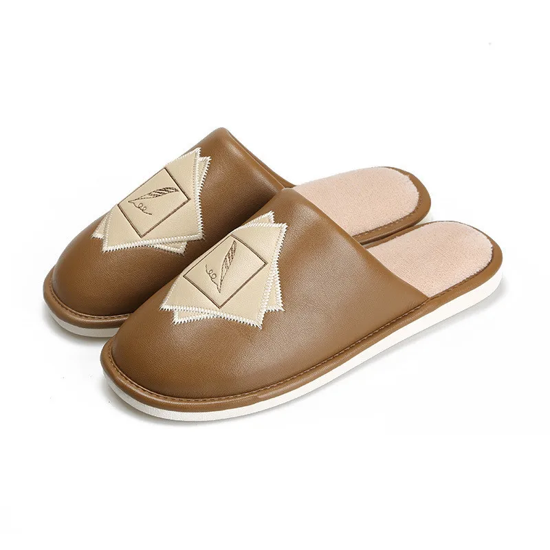 Оптовая продажа зимние женские тапочки из натуральной кожи домашняя