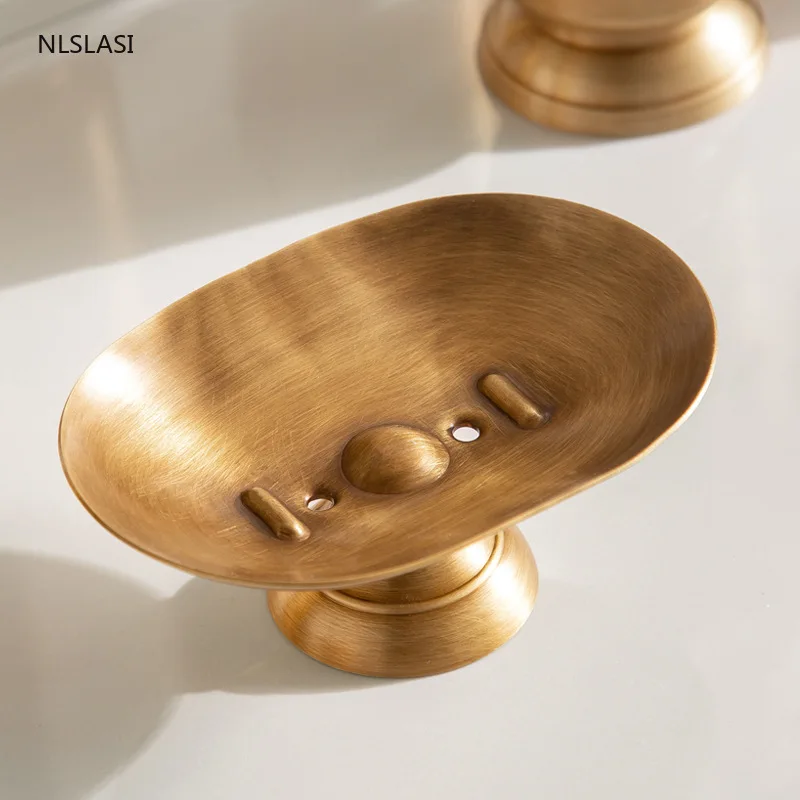 

Gold Retro Copper Home Bathroom Supplies Tooth Brush Holder Soap Dispenser Soap Box Mouth Cup Bath Decoration Accessories