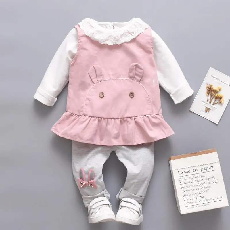 Новая весенне осенняя одежда для девочек жилет футболка с длинными рукавами