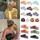 Однотонные заколки для волос, элегантные для женщин и девочек, пластиковые заколки, заколки-крабы для волос, аксессуары для волос, новинка 2021