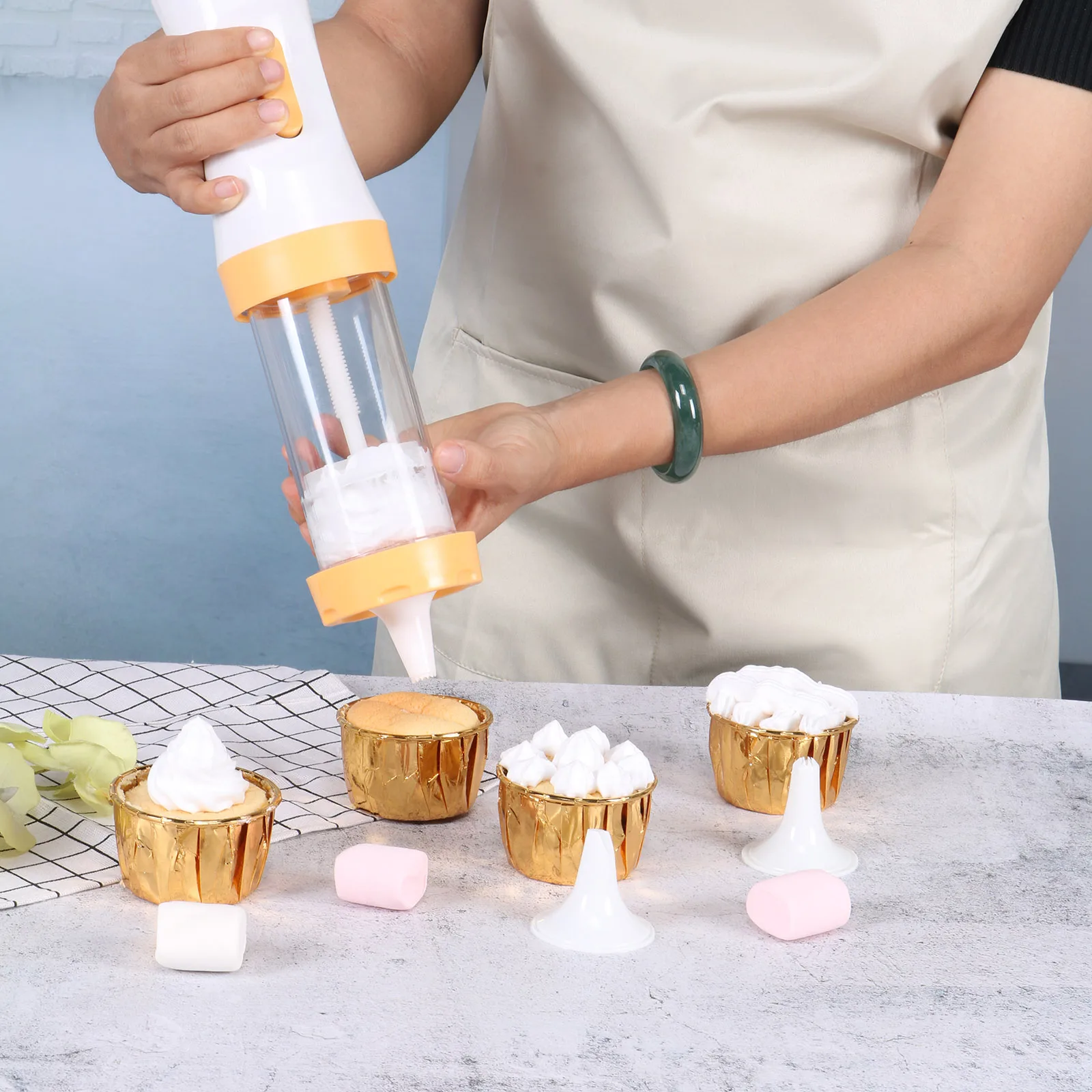

Cookie Press Maker Biscuit Gun Icing Decorating Gun Sets Stainless Steel Disc Shapes Cookie Kits Dessert Cake Decoration Tools