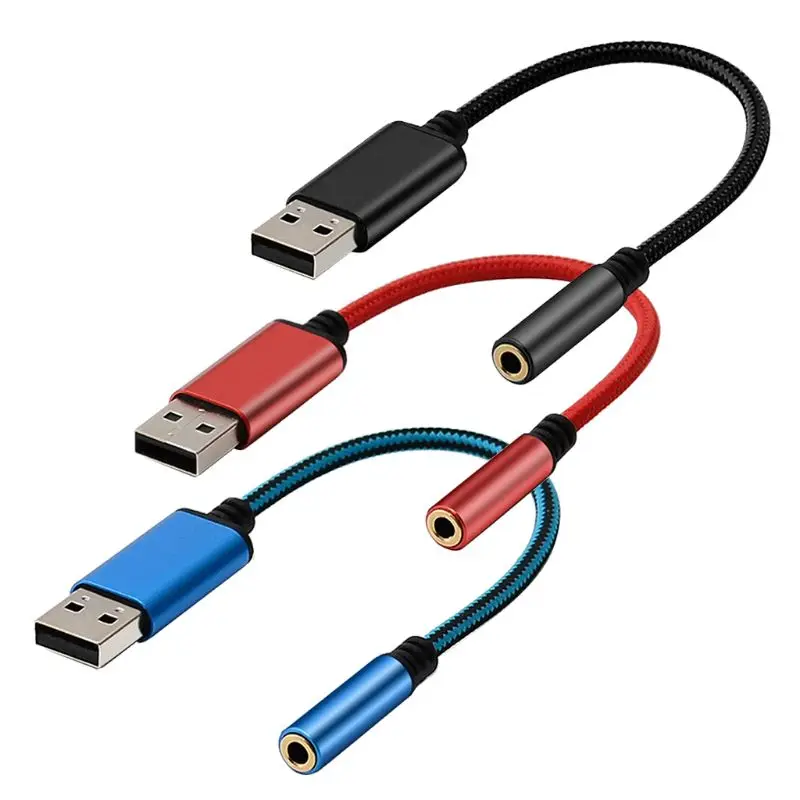 

0.2/1m 2In1 USB to 3.5mm Audio Cable Computer Headphone Adapter for App-le Be-at Audio Cable