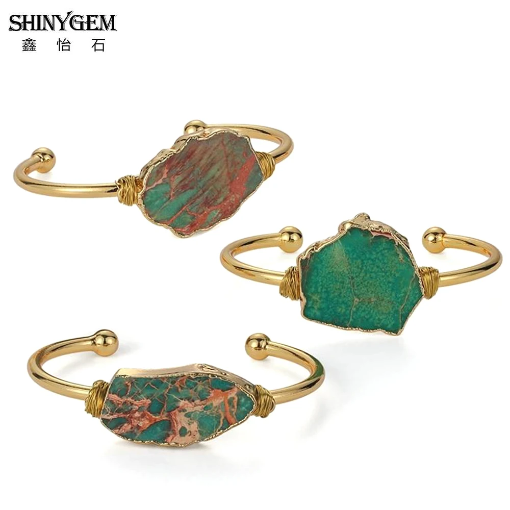 ShinyGem винтажные нерегулярные натуральные морские осадочные браслеты с яшмой