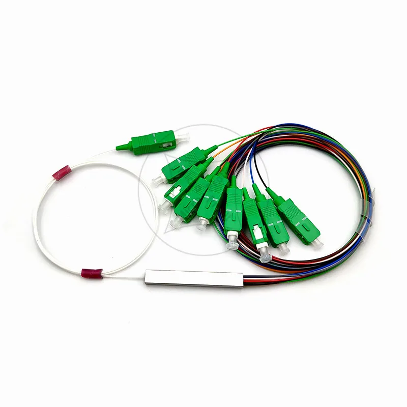 

10 PCS/Lot SC APC 1X8 PLC Fiber Optic Splitter FTTH Fiber Coupler Singlemode Simplex 8 Way PLC Fiber Optic Splitter Freeshipping