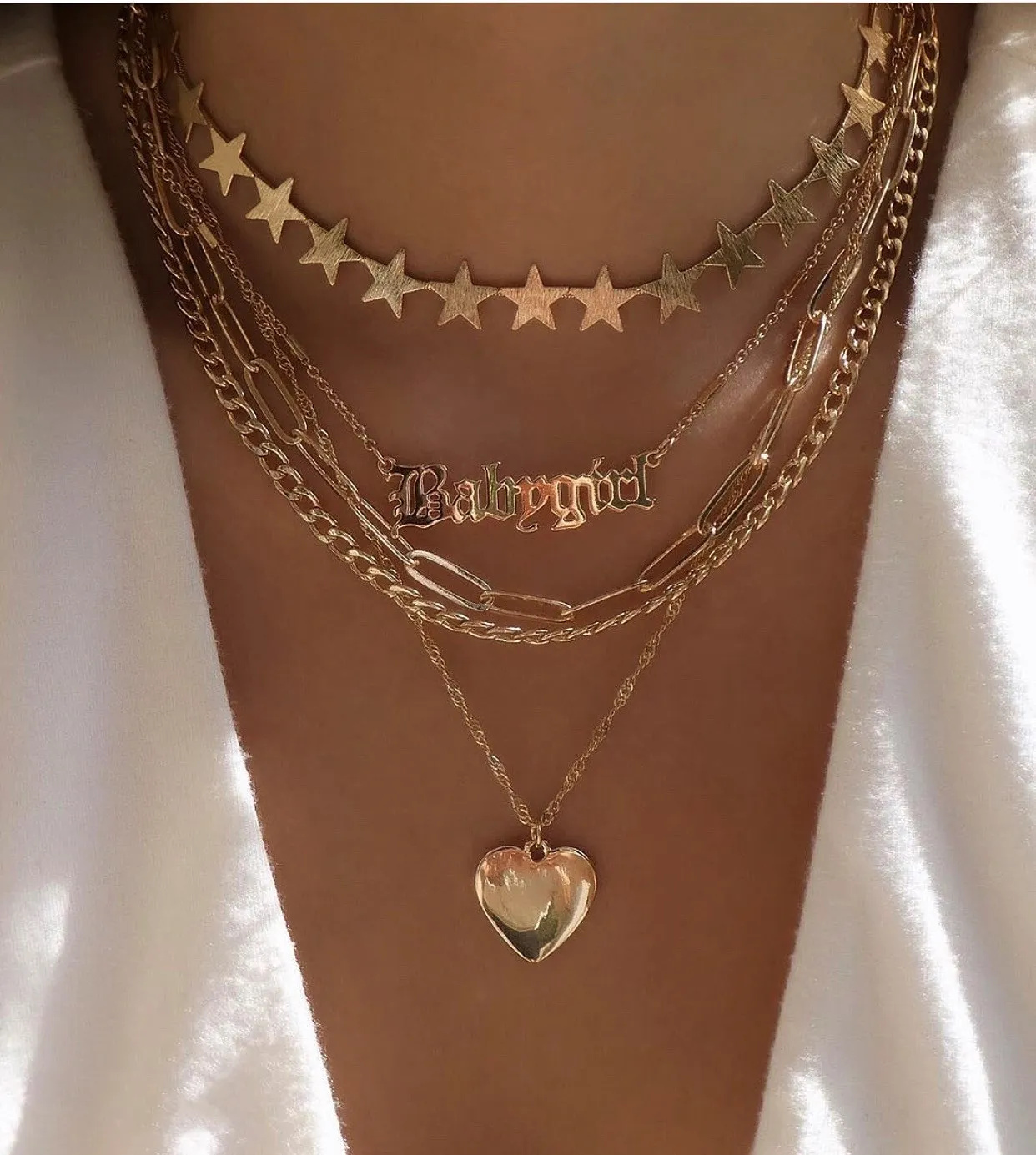 Visisap Retro Temperament Multi-element Party Necklaces for Women OL Simple Chain Multilayer Geometric Lady Necklace XR-C2546 | Украшения и