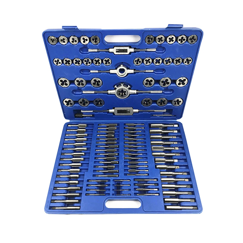 110pcs/set M2-M18 Screw Nut Thread Taps Dies With Wrench Handle Heavy Duty Hand Tool Kit Metalworking Tools Screw Taps Tool Set