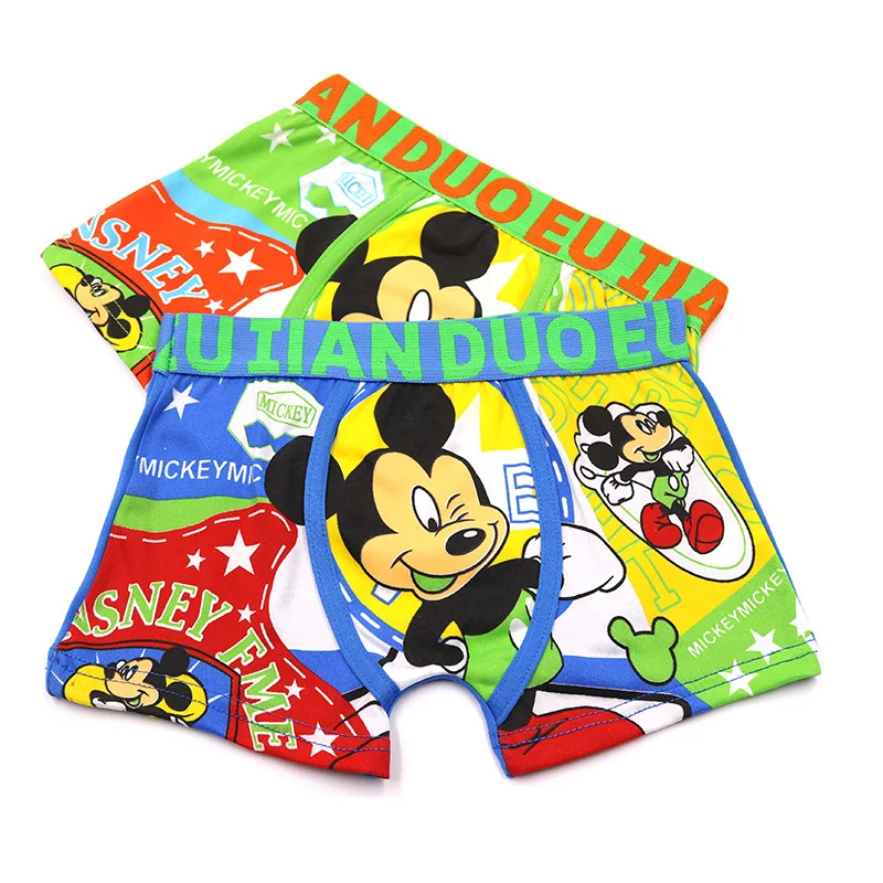 3pcs/lot Boy's Quadrangular Underwear Children's Mickey Mouse Printed Close-fitting Flat-angle panties |