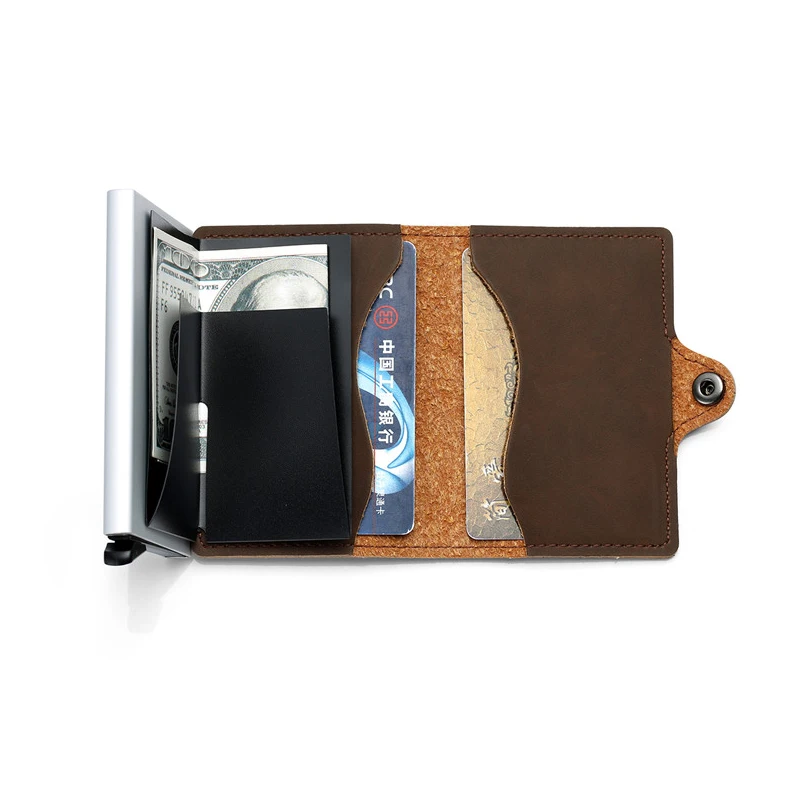 BISI GORO 2021 Wallet PU Leather Card Case Women and Men RFID Credit Holders Hasp Vintage Business ID Holder Single Box | Багаж и сумки