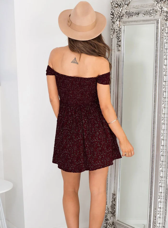 

Lossky Fashion Women Dress 2021 Short Sleeve Floral Dress Sexy Off Shoulder Beach Mini Summer Dresses Casual Party Vestidos