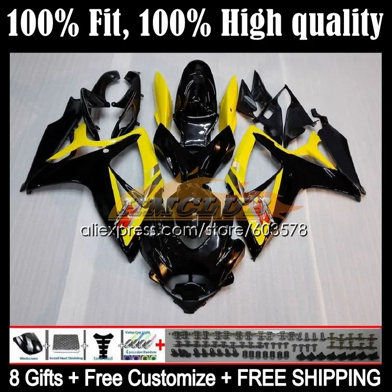 

Injection For SUZUKI GSXR 600 750 CC GSXR-750 K6 750CC 5CL.12 GSXR750 GSXR-600 06 07 GSXR600 2006 2007 OEM Fairing Yellow black