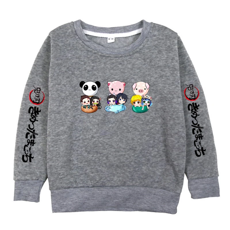 

Sweatshirts Kimetsu No Yaiba Hoodies Children Cartoon Polyester Pullovers Toddler Girl Clothes Fashion Hoody Boys Sportswear