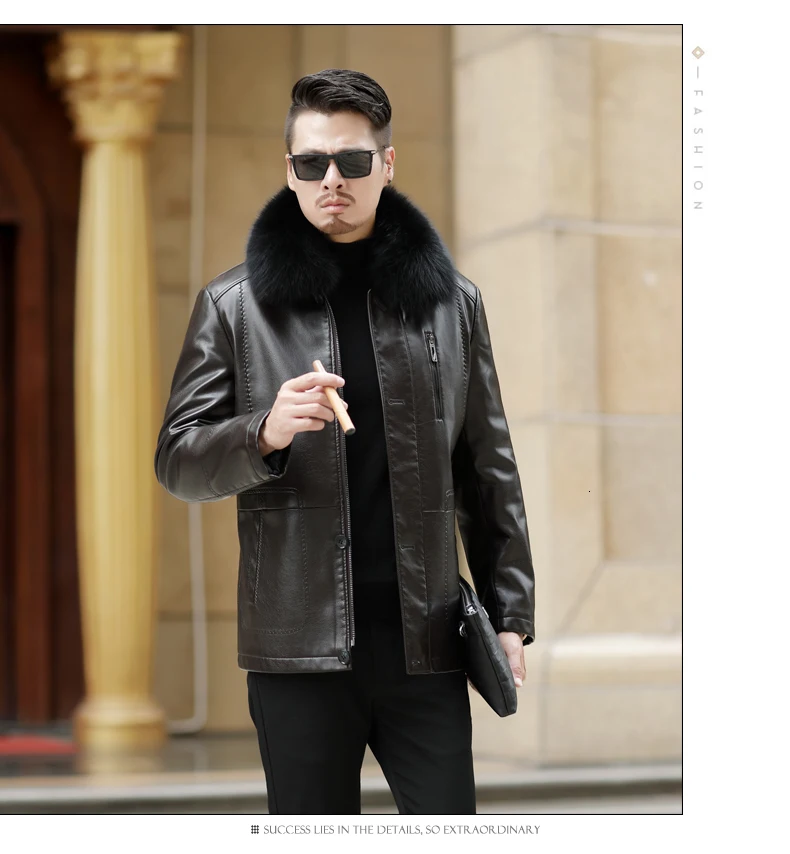 NEW Youth Winter Fur Leather Jacket Mens Plus Size Suede Leather Jackets Men Faux Fur Thick Warm Long Suede Jacket zipper
