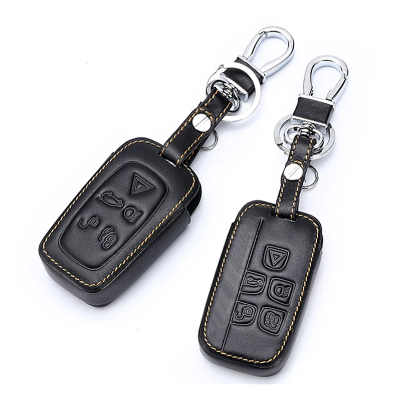 

Genuine Leather Car Key Case Cover For Land Rover A9 Range Rover Sport Evoque Freelander 2 Jaguar XE XJ XJL XF C-X16 V12 Guitar