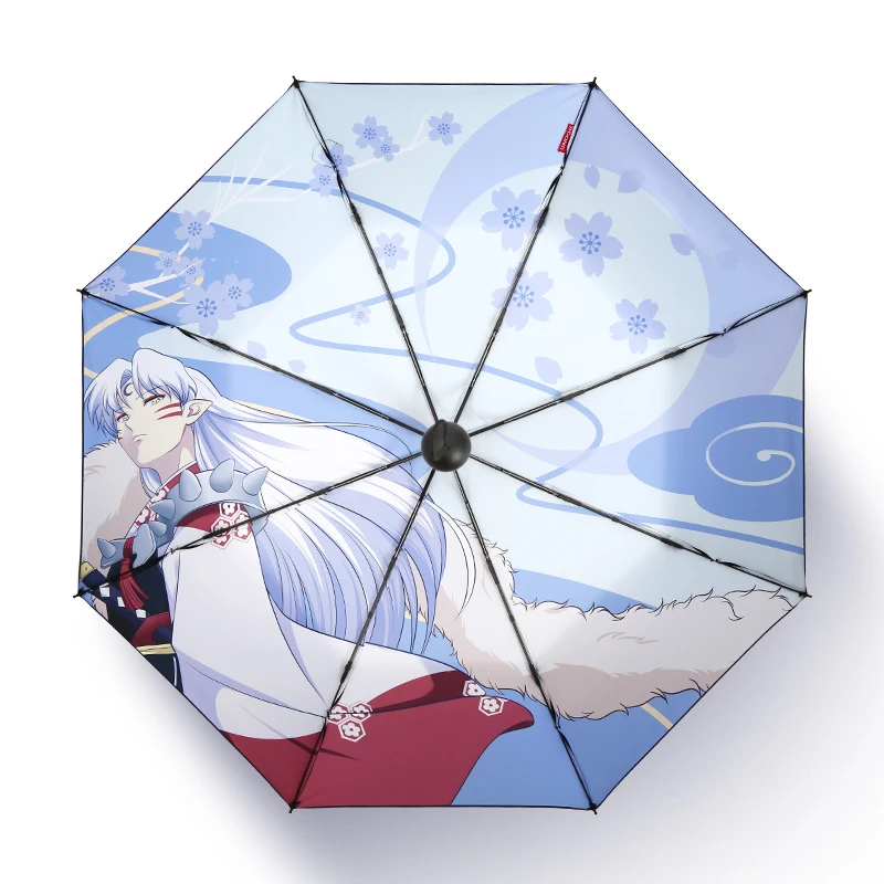 1pcs Anime Inuyasha Sesshoumaru Printed Sun Rain Portable Folding Umbrella Sunshade Cosplay Prop Decor Boy Girl Gift | Тематическая