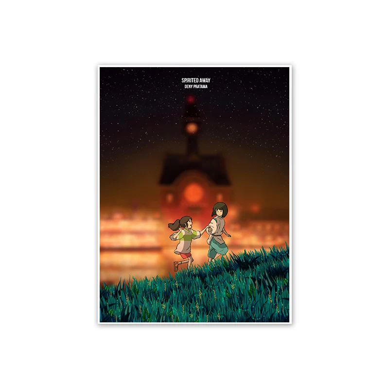 Jun Миядзаки Spirited Away Totoro белая бумага для художественной печати плакатов бар